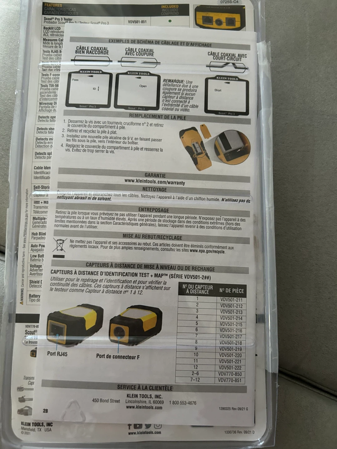 Open box not used KLEIN TOOLS SCOUT Pro 3 Cable Tester Kit - photo 2