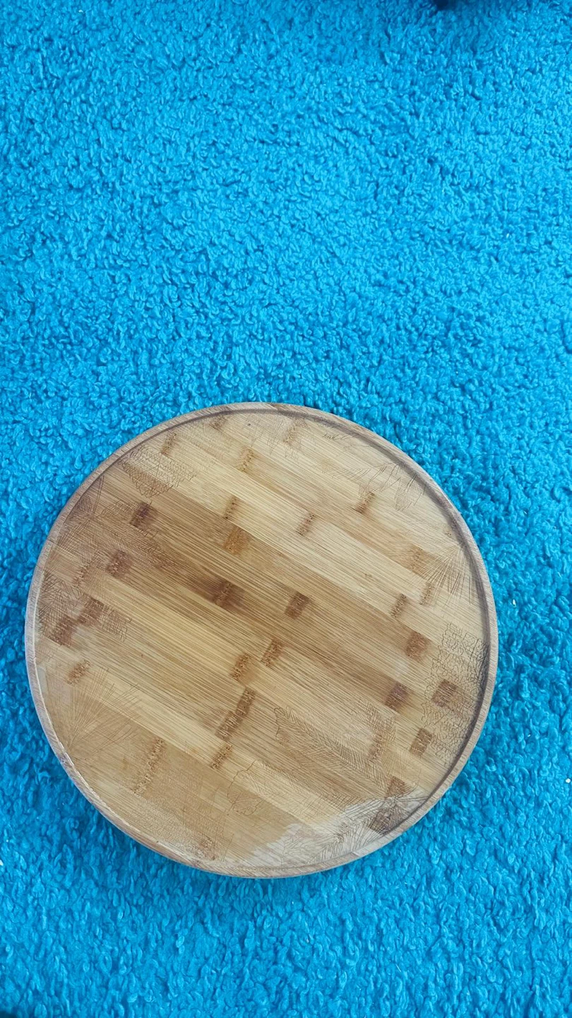 Bamboo Round Cutting Board with Small Paddle Board