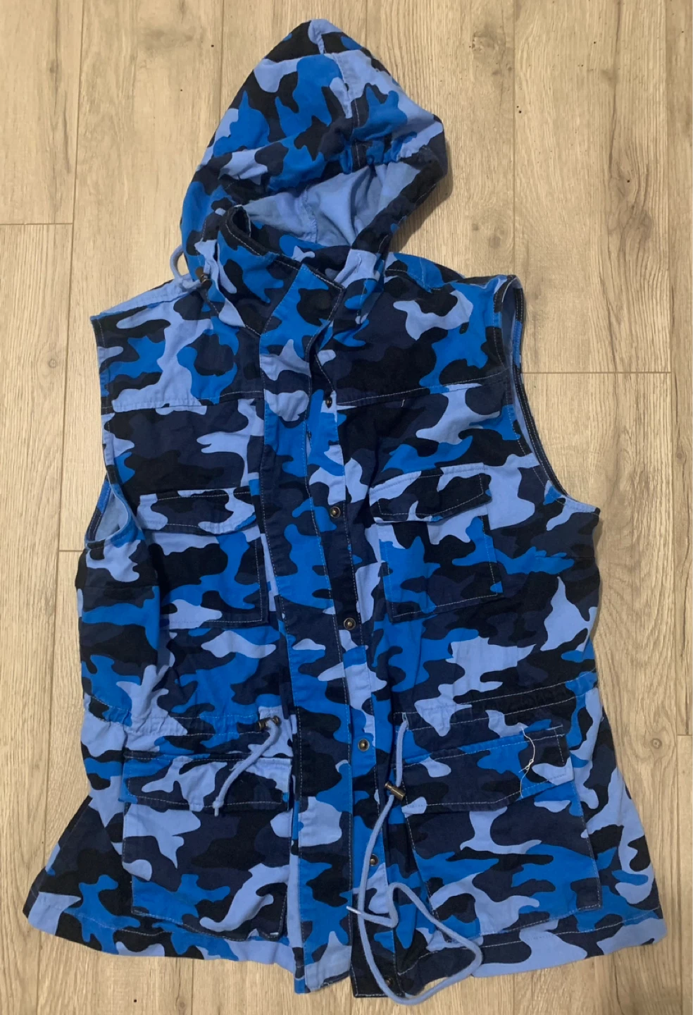 FORGE WORK WEAR Blue Camo Vest with Hood