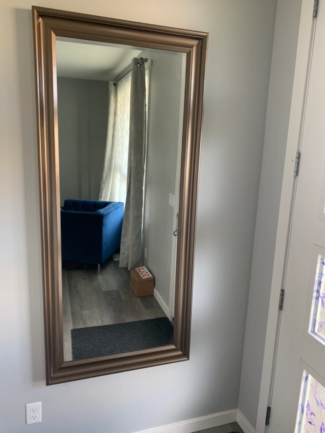 Large Wall Mirror with Bronze Frame