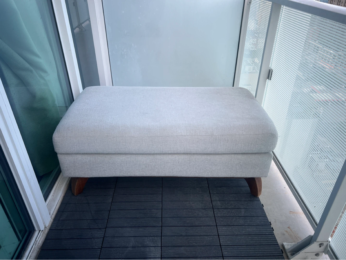 Grey Fabric Ottoman