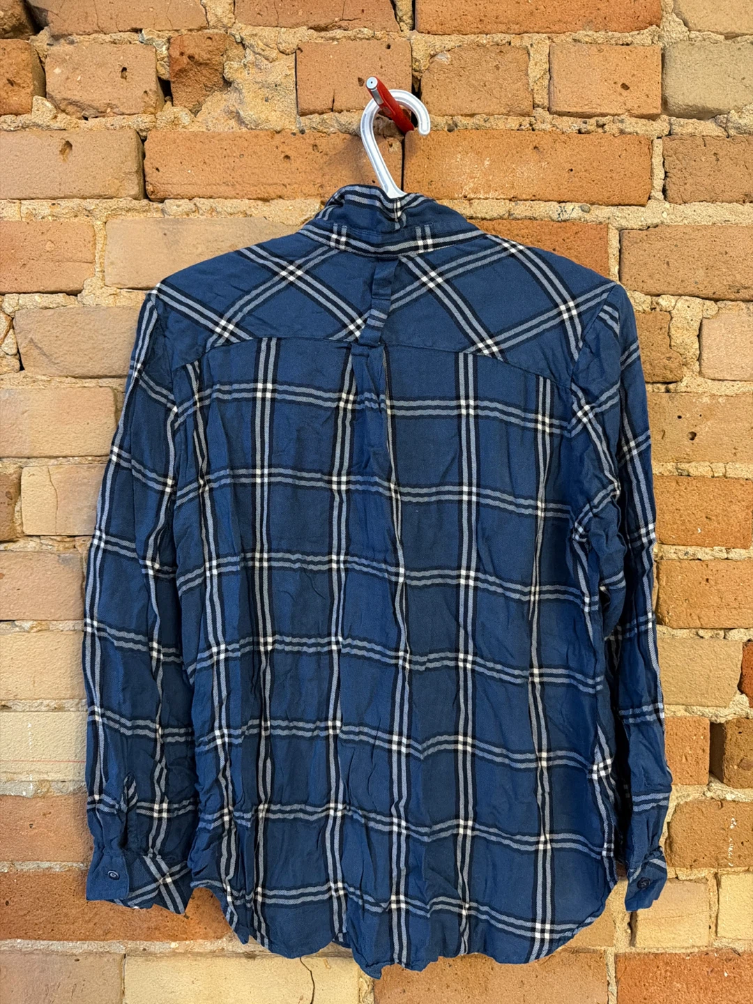 Reitmans Blue Plaid Long Sleeve Shirt - Large - photo 3