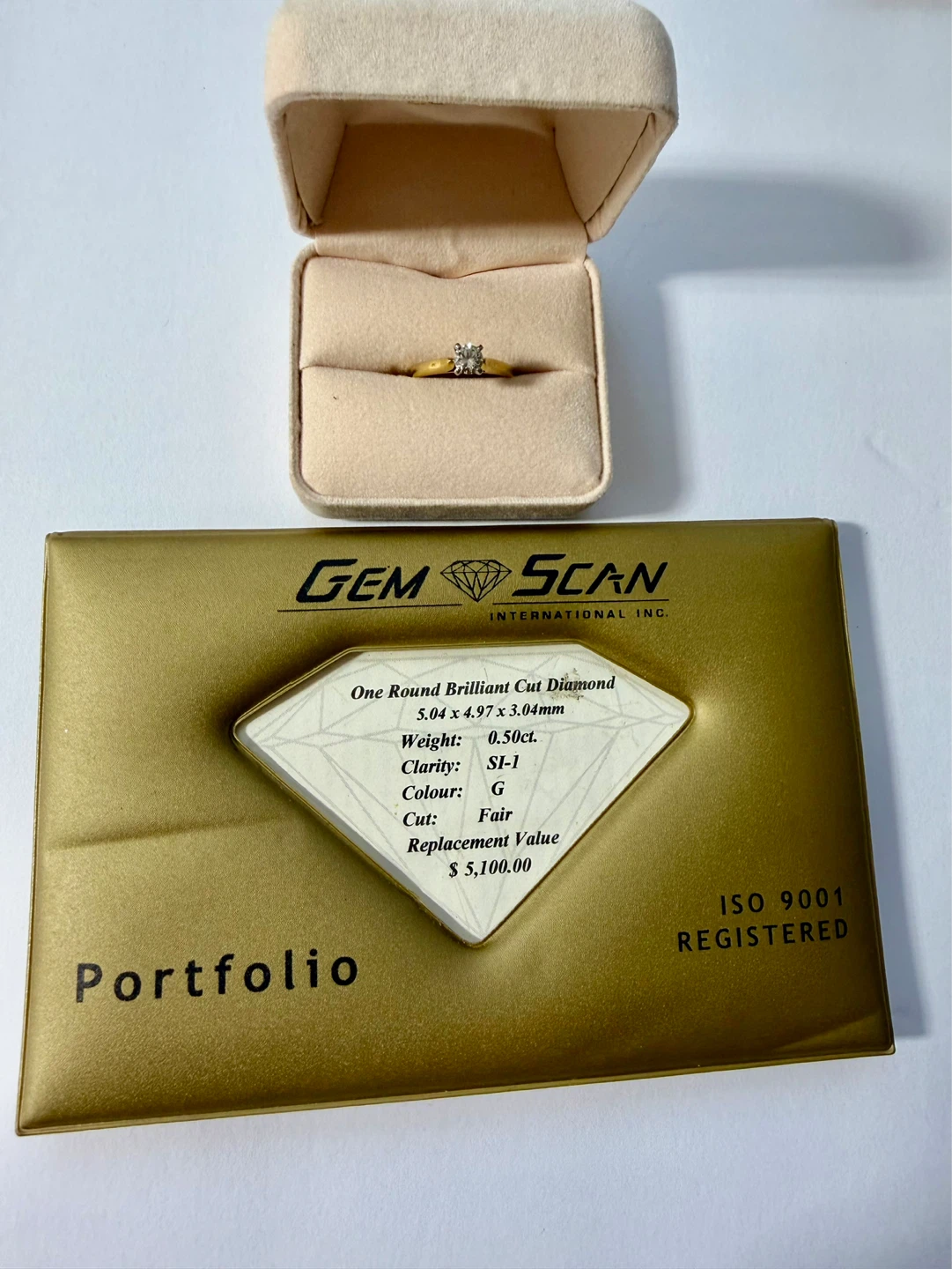 18kt Gold 0.50ct Diamond Solitaire Ring