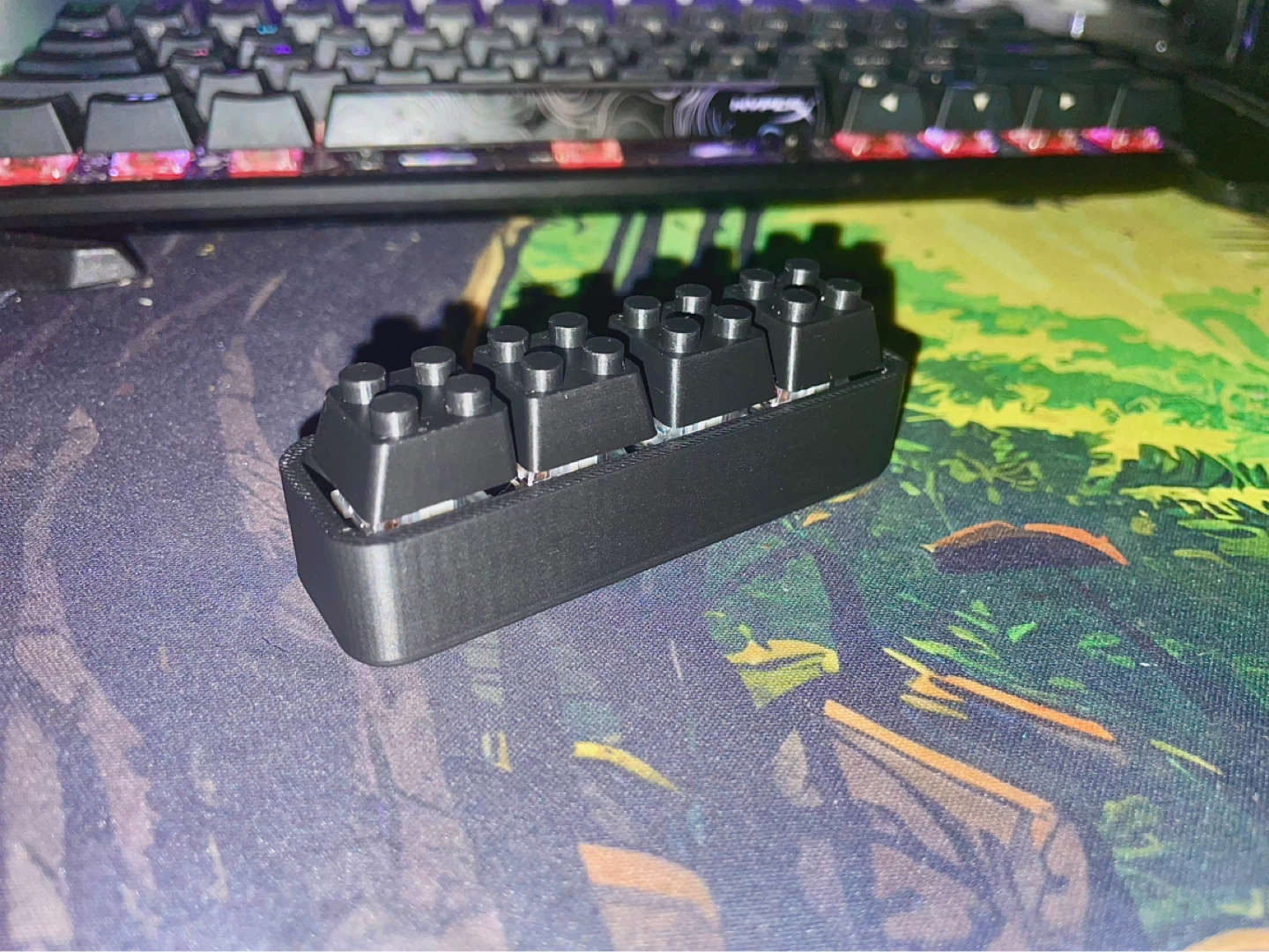 3D Printed Macro Lego Keycap fidget toy black
