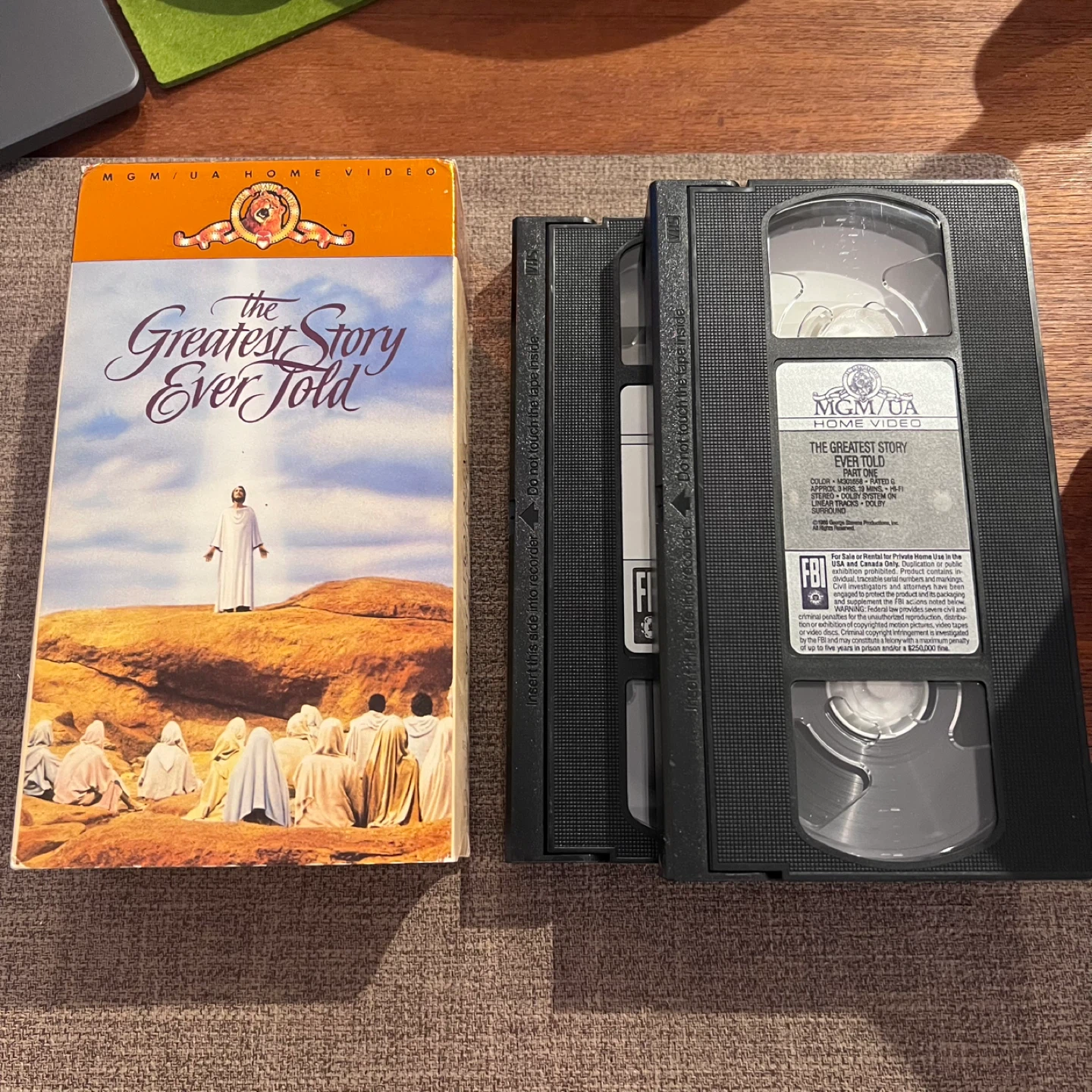 The Greatest Story Ever Told VHS Two Tapes