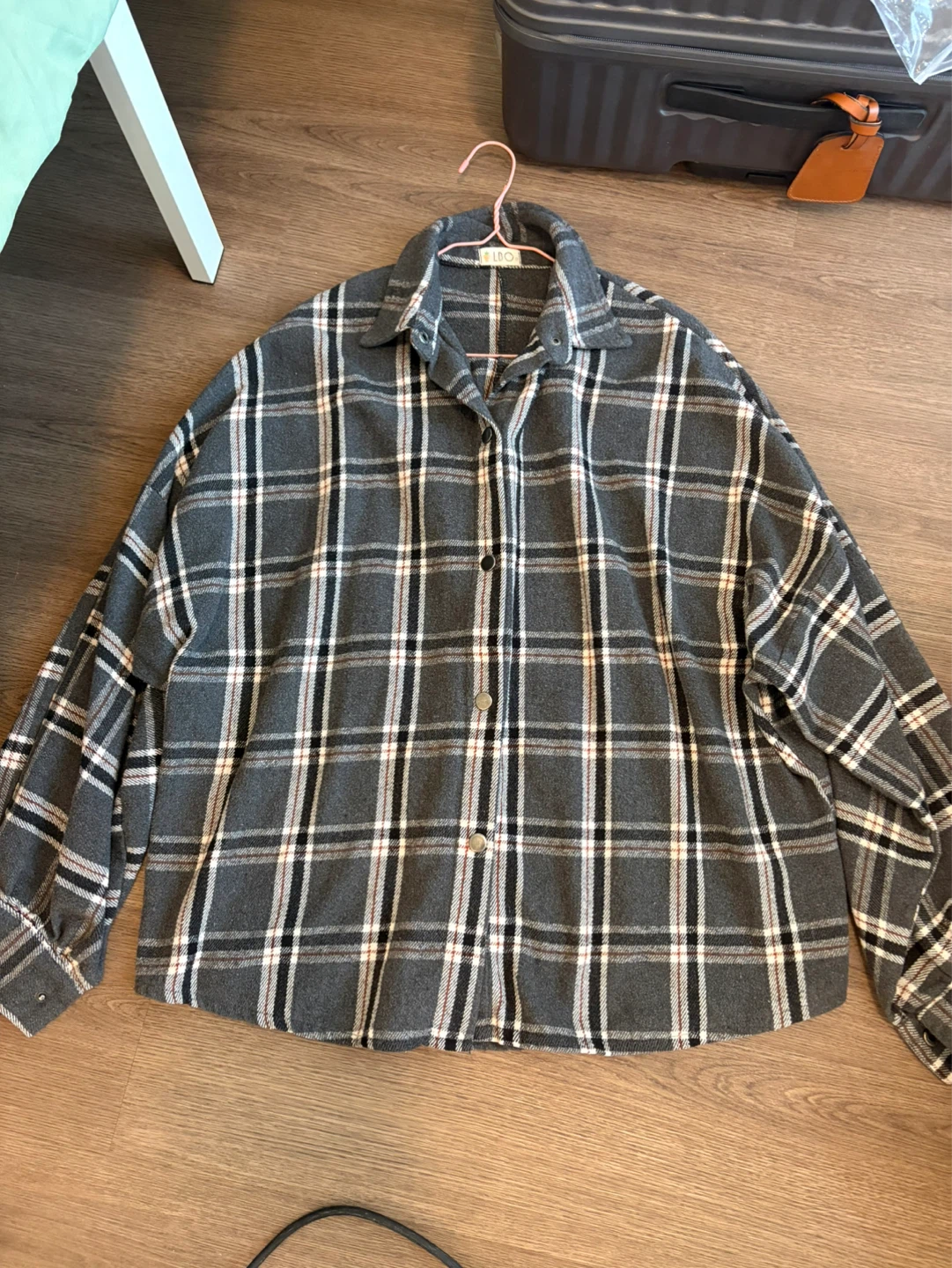 Plaid Flannel Shirt - Grey/White/Red - photo 2