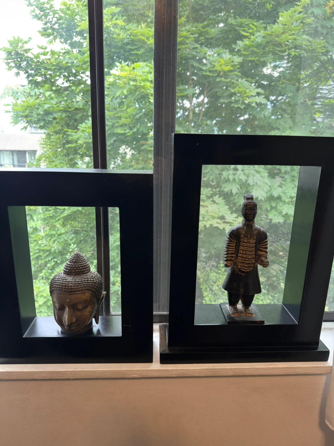 Buddha Head and Terracotta Warrior Statues