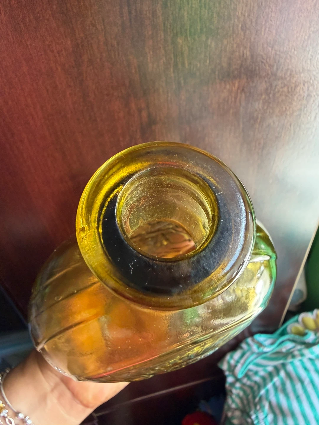 Vintage Amber Wheaton Glass Flask Bottle Frigate Ship & Eagle - photo 4