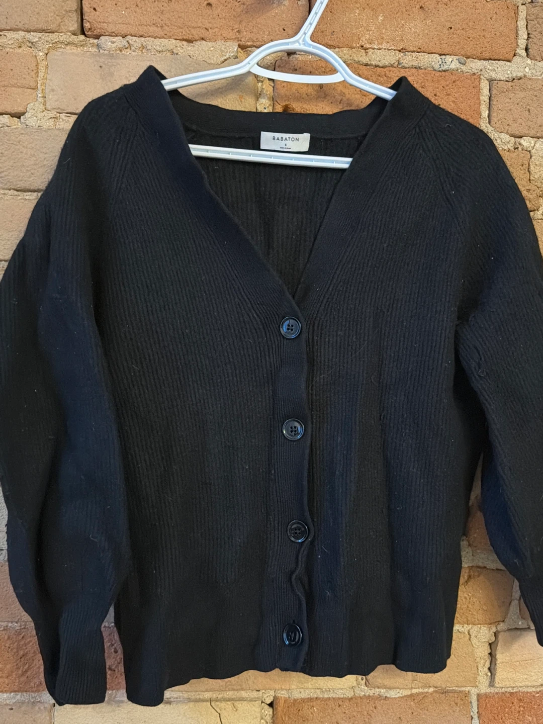 Babaton Black Button-Up Cardigan