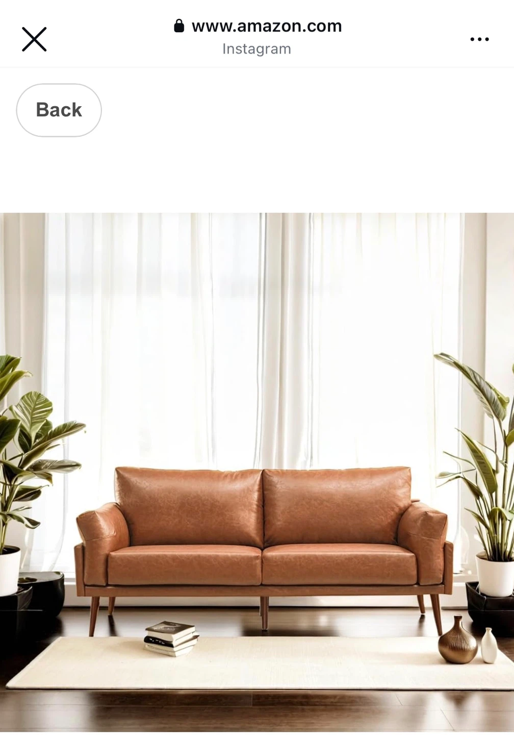 Brown Faux Leather Sofa