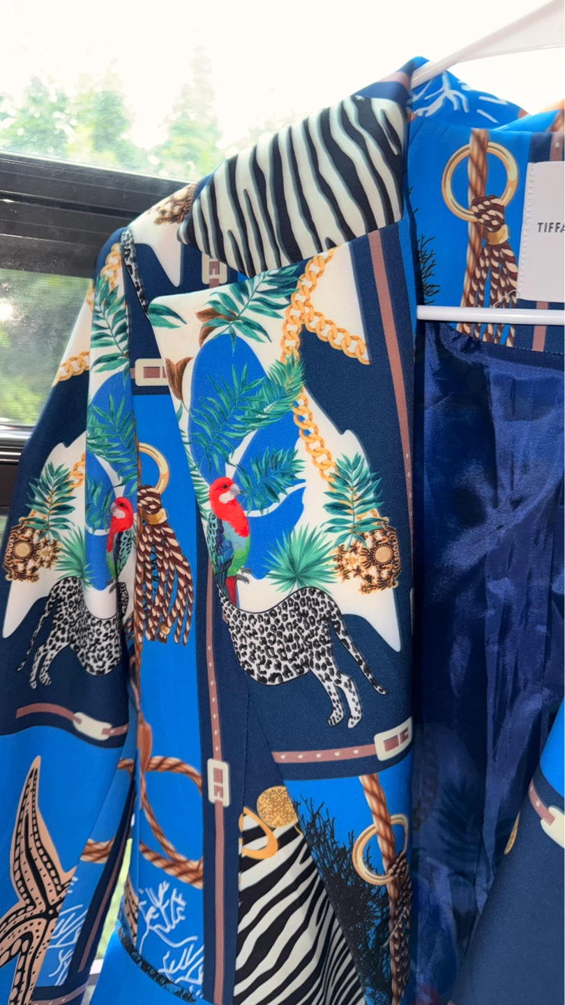 TIFFANY-TOMATO Blue Nautical Print Blazer - photo 2