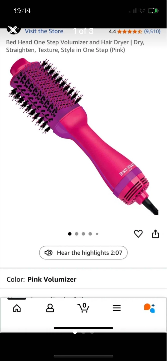 Bed Head One Step Volumizer and Hair Dryer - Pink