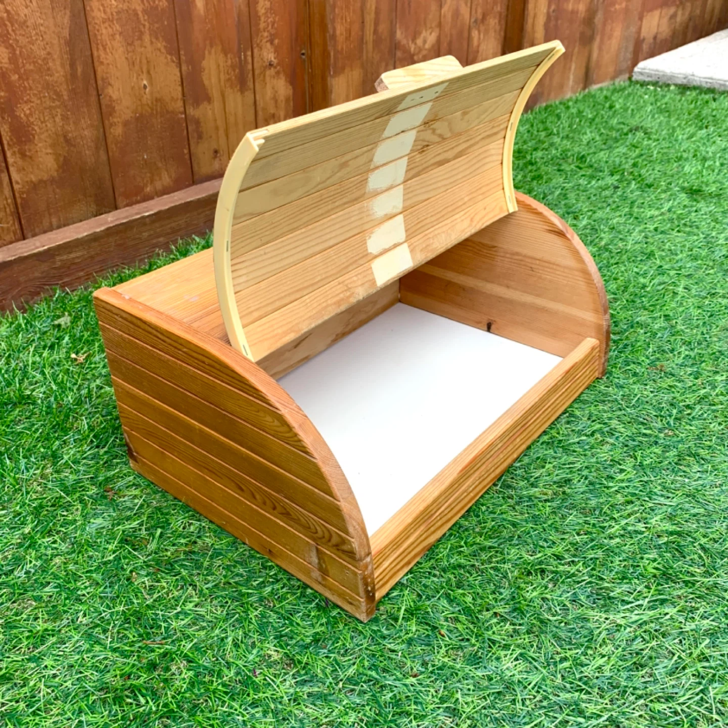 Bread Box Kitchen Storage Countertop Storage Wooden Bread Bin - photo 5