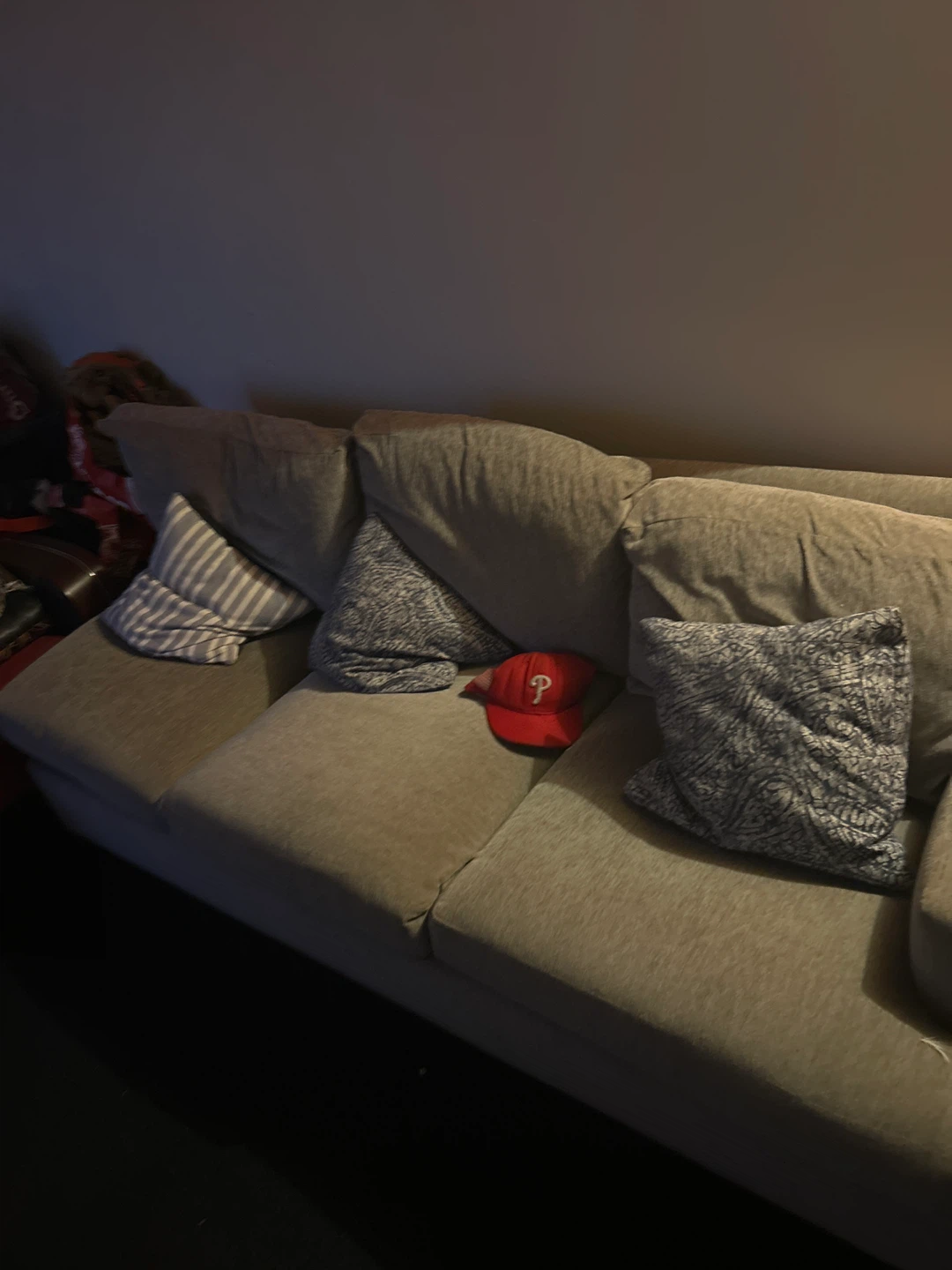 Gray Sectional Sofa with Pillows - photo 2