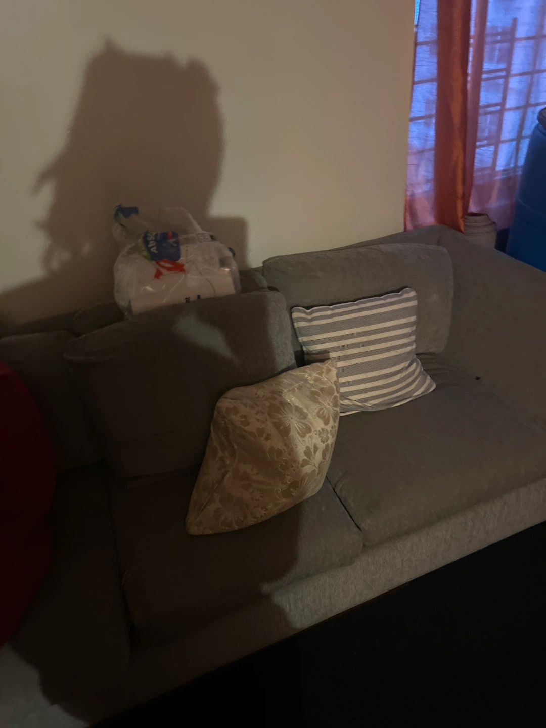 Gray Sectional Sofa with Pillows - photo 3