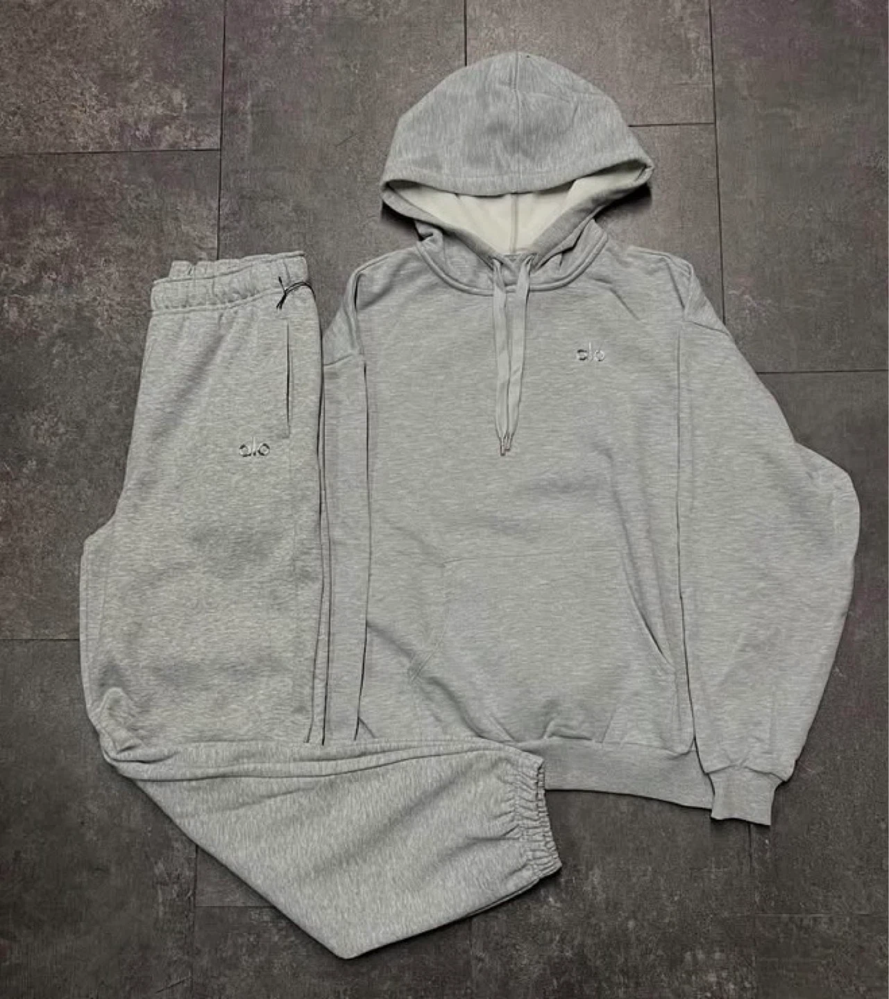ALO Grey Hoodie and Sweatpants Set