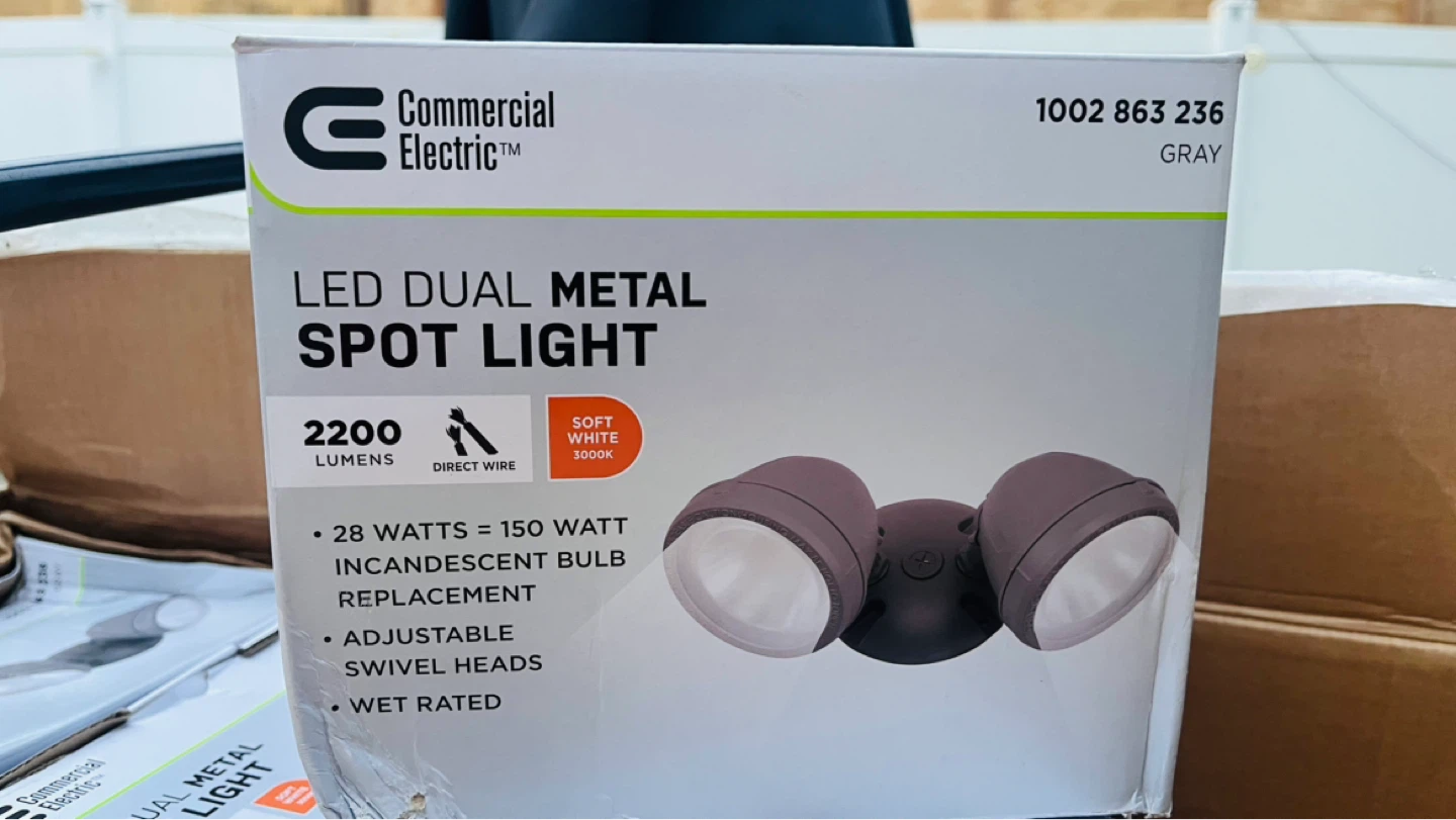 Commercial Electric LED Dual Metal Spot Light Gray