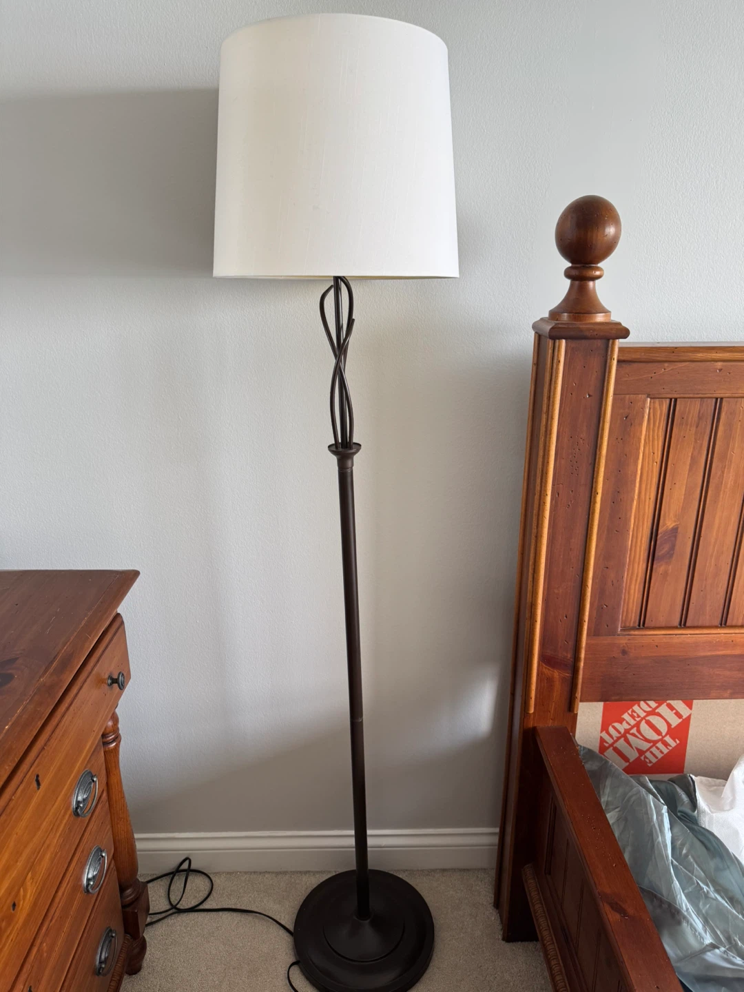 Torchiere Floor Lamp with White Shade