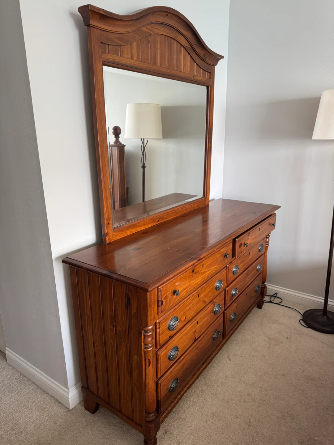 Wooden Dresser with Mirror