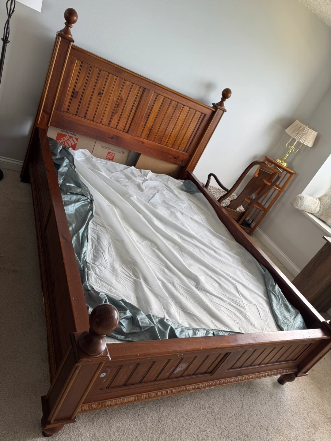 Wooden Bed Frame with Headboard and Footboard