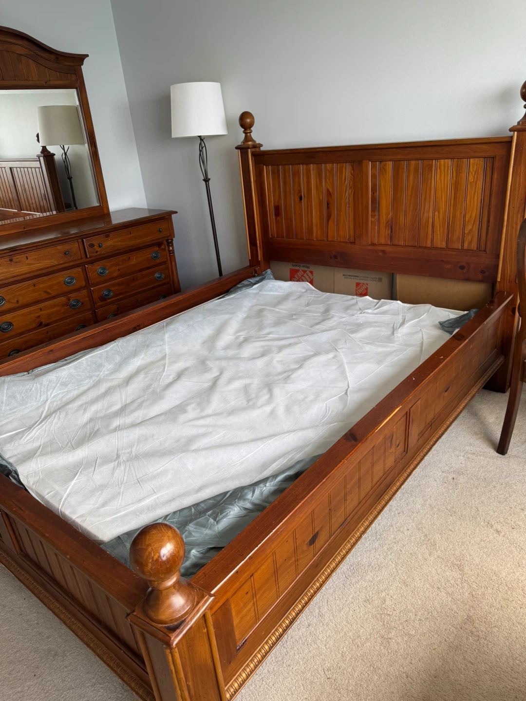 Wooden Bed Frame with Headboard and Footboard - photo 2
