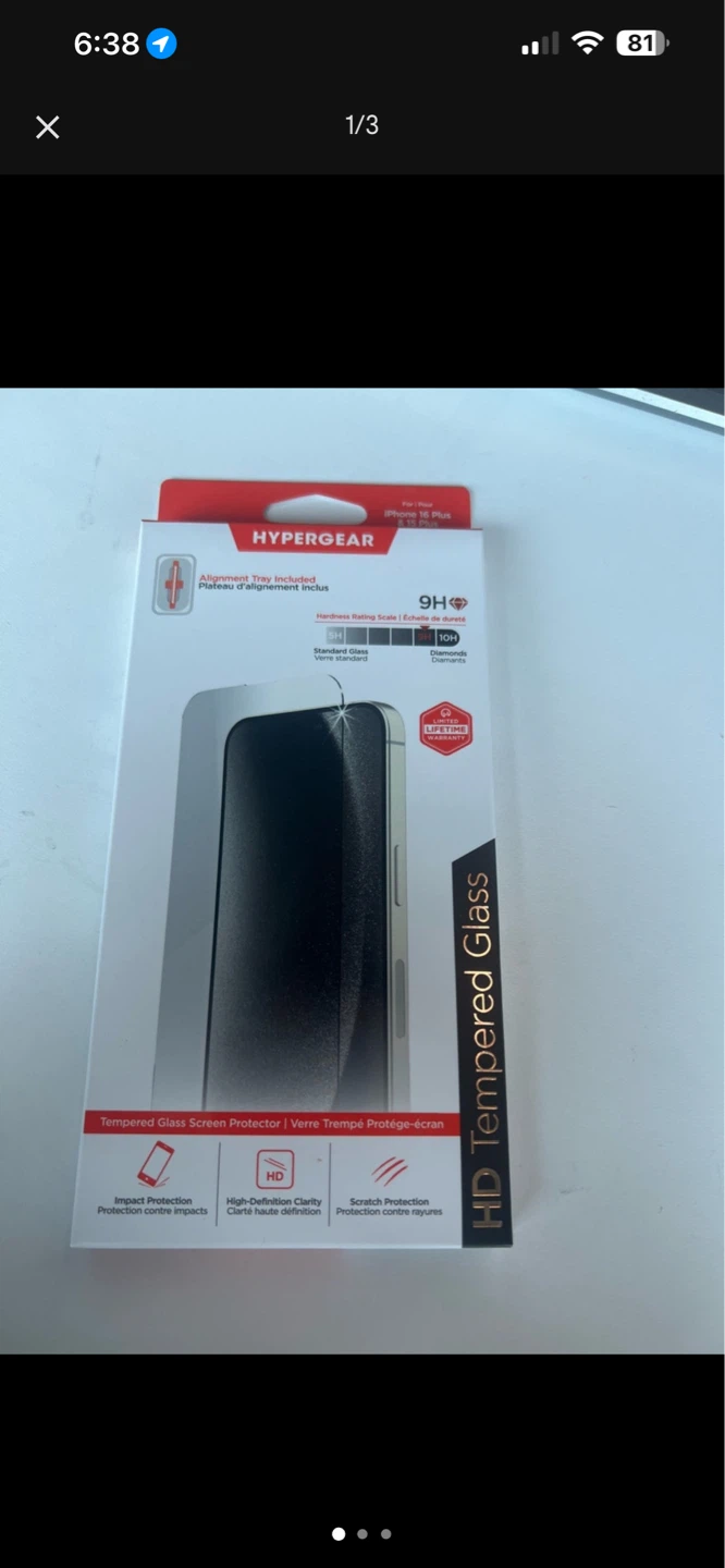 iPhone 15 Plus / 16 Plus Screen Protector – Brand New