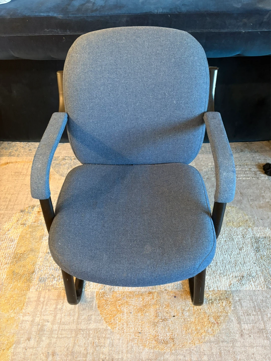Two Blue Upholstered Office Chair