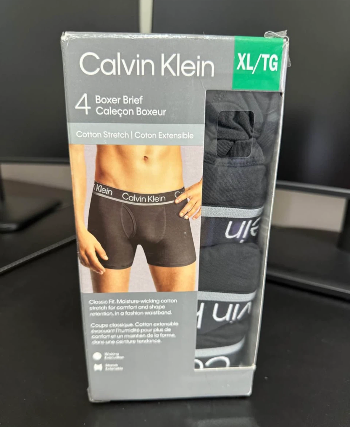 New Calvin Klein Boxer Briefs 4-Pack XL – Black