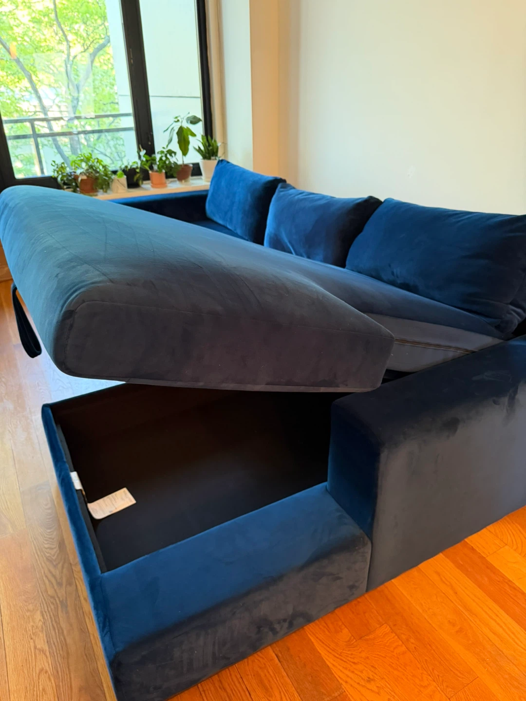 Joybird Holt Sectional (122”) with Storage in Navy Blue - photo 4
