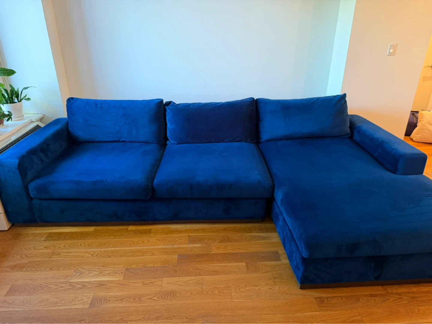 Joybird Holt Sectional (122”) with Storage in Navy Blue