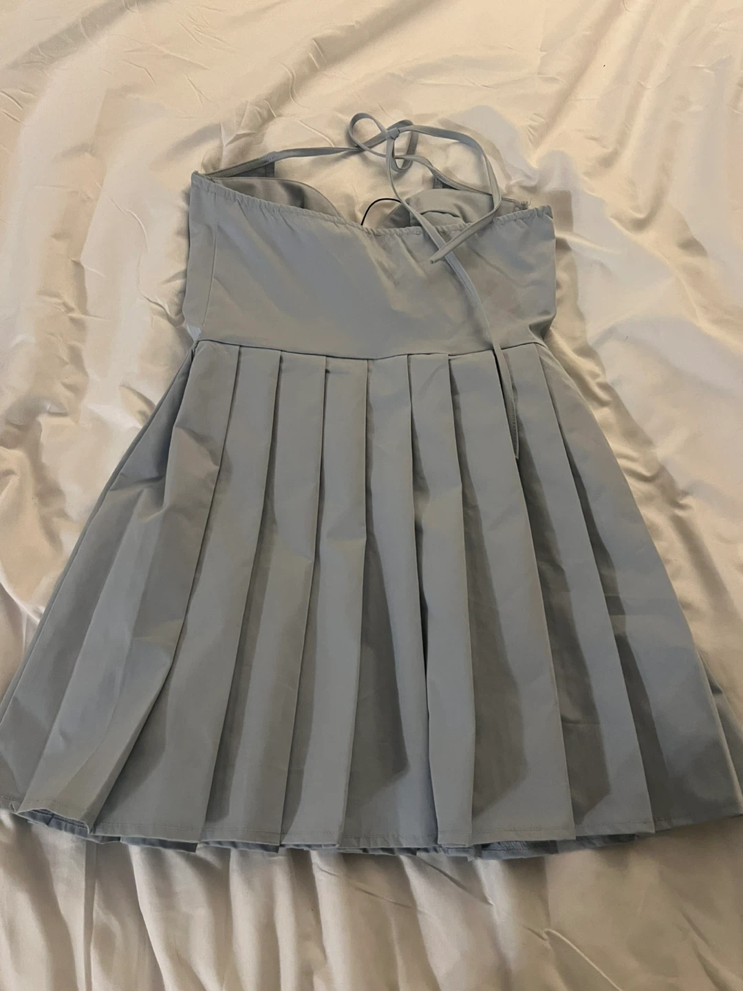Light Blue Pleated Corset Dress - photo 4