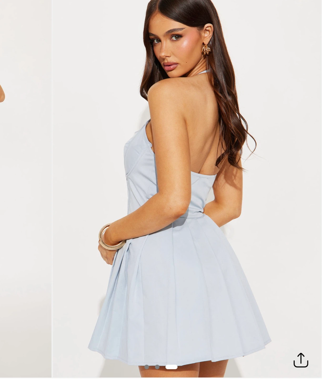 Light Blue Pleated Corset Dress - photo 2