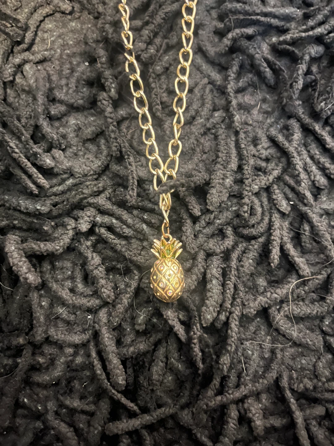 Gold tone Pineapple Charm Necklace - photo 2
