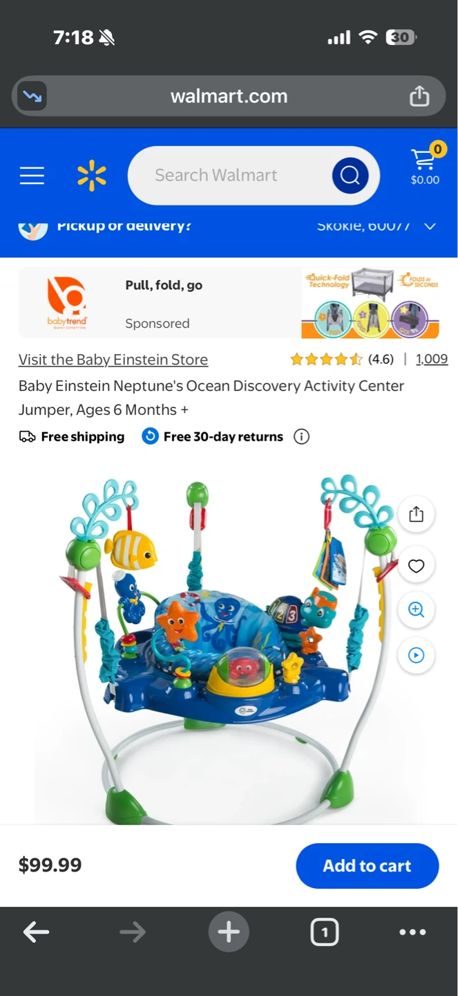 Baby Einstein Neptune's Ocean Discovery Activity Jumper - photo 2