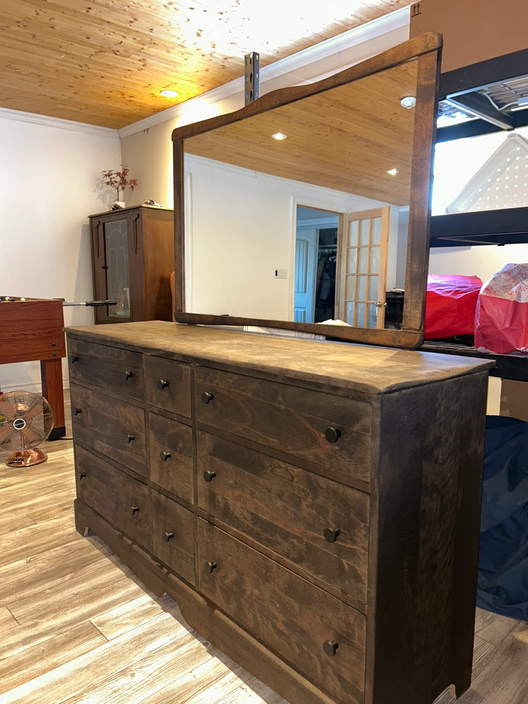 Wooden Dresser with Mirror