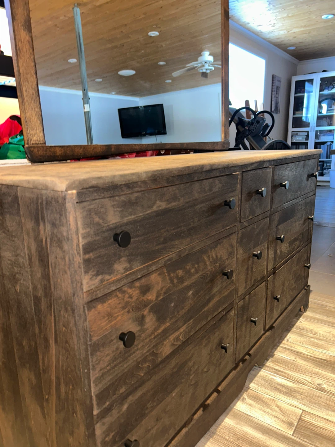 Wooden Dresser with Mirror - photo 2
