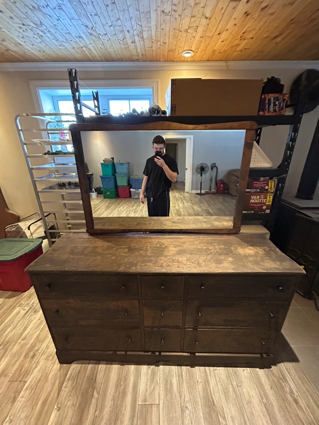 Wooden Dresser with Mirror - photo 4