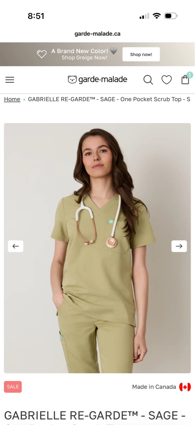 Nursing scrub top from Garde- malady
