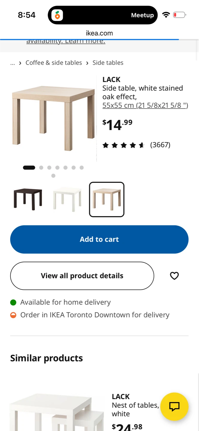 IKEA LACK Side Table - White Stained Oak Effect - photo 2