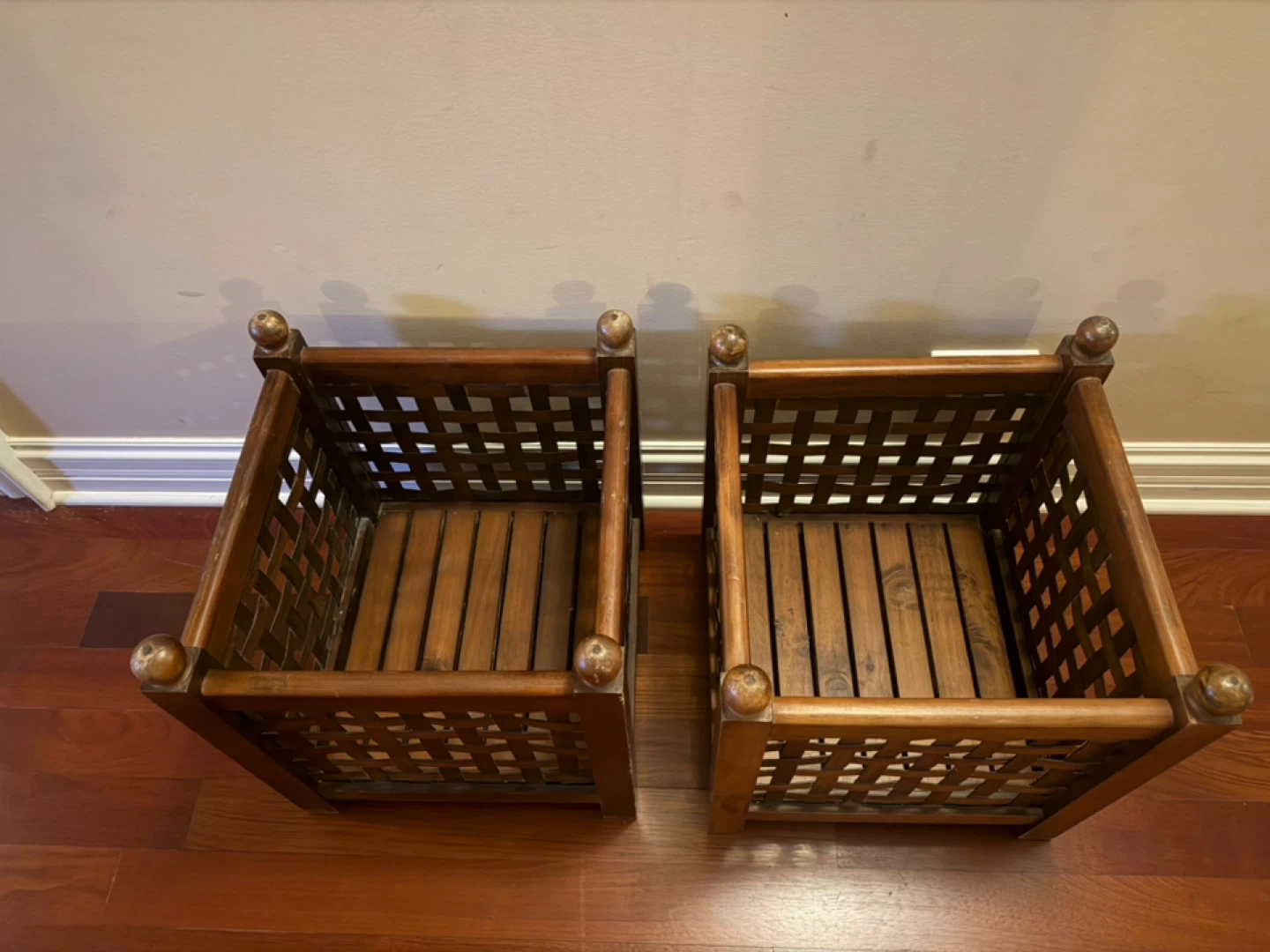 Set of 2 Wooden Woven Baskets - photo 2