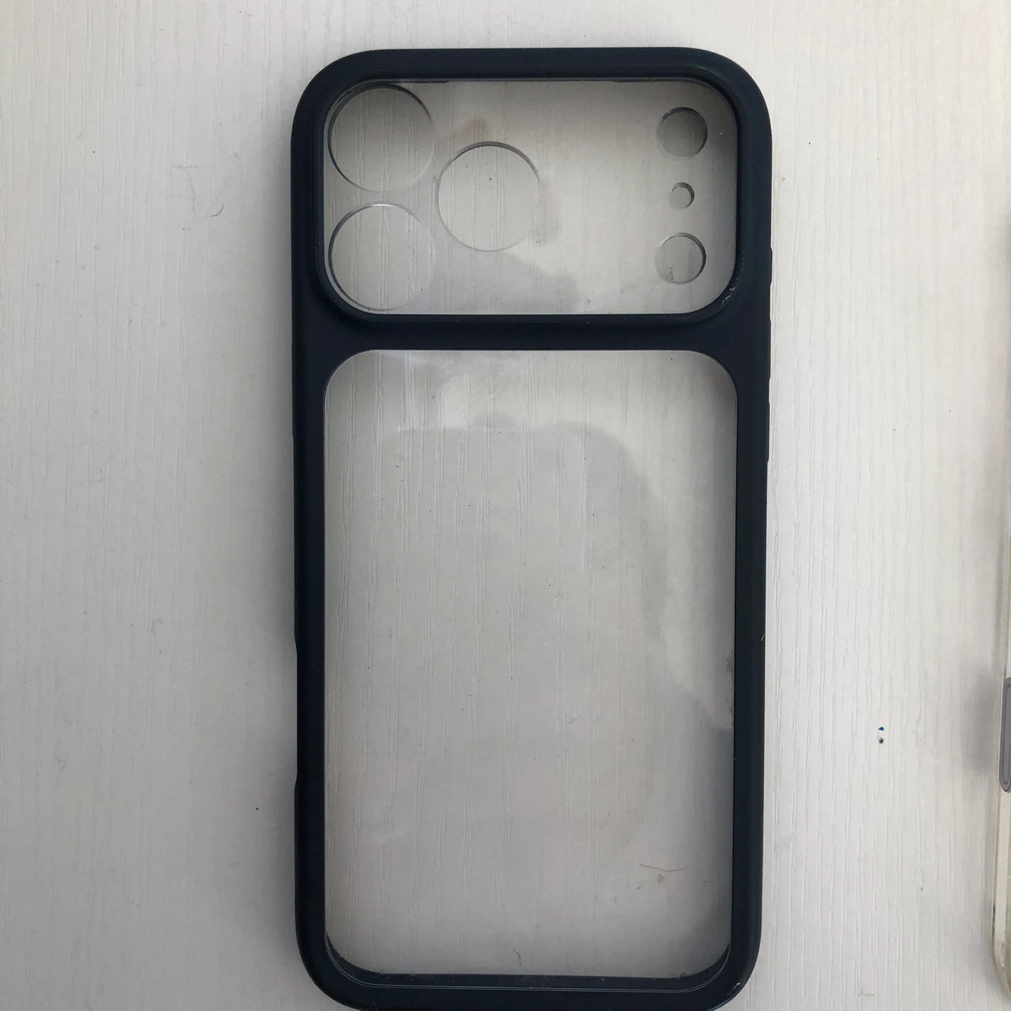 iPhone 17  Pro Case - Clear with Dark Blue Bumper