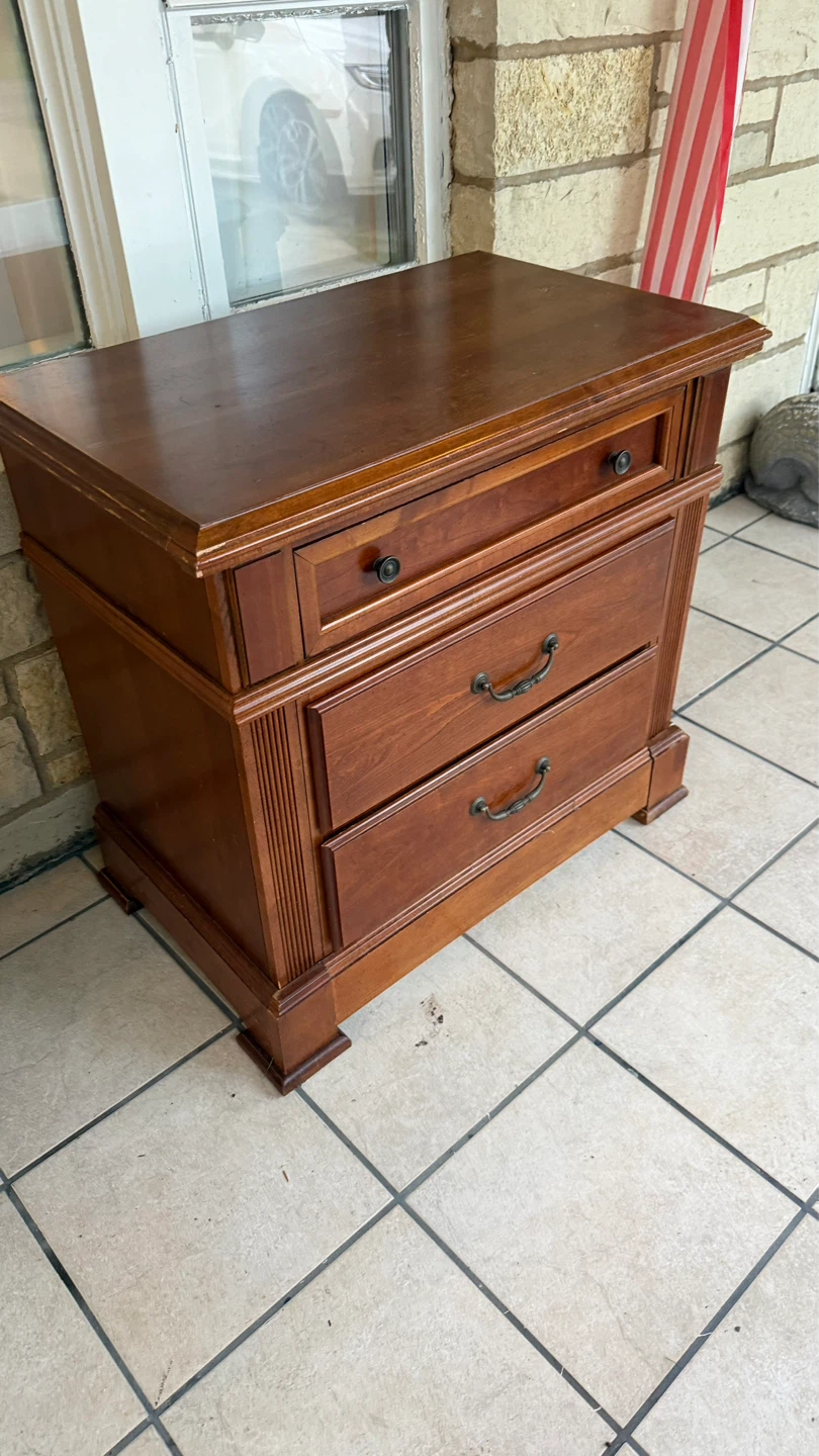 Wooden Nightstand with 3 Drawers - photo 5