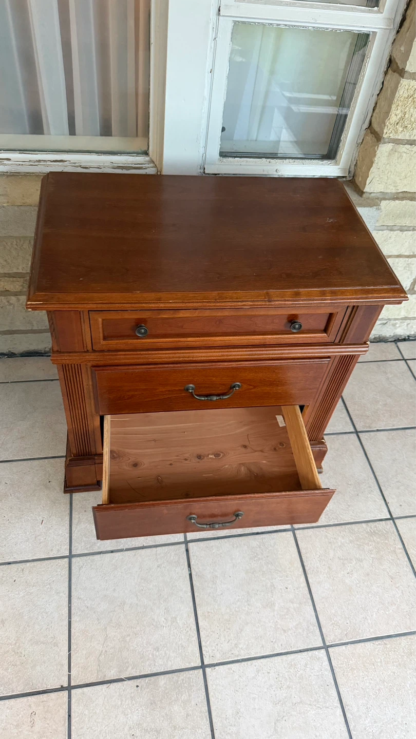 Wooden Nightstand with 3 Drawers - photo 4