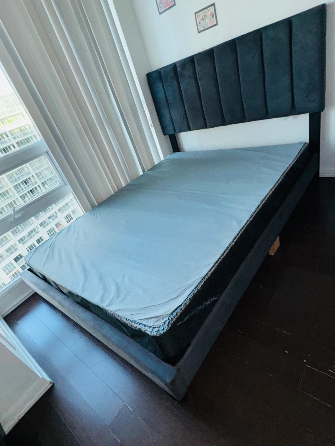 Queen Size Bed Frame with Headboard + Box Spring