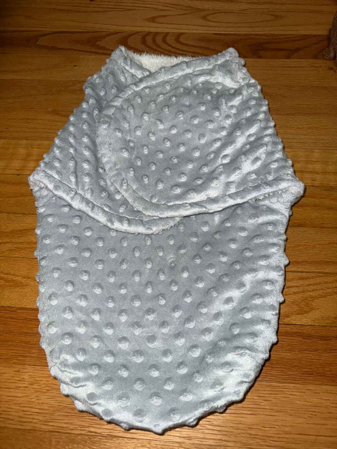 Grey Minky Dot Swaddle Sack