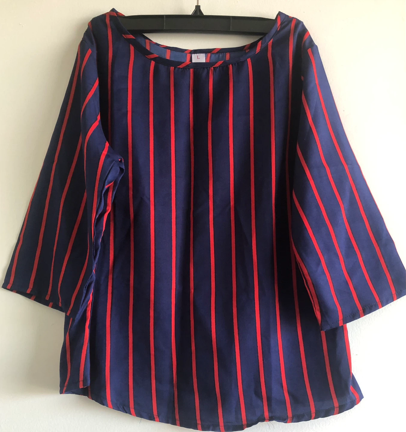 Navy and Red Striped top