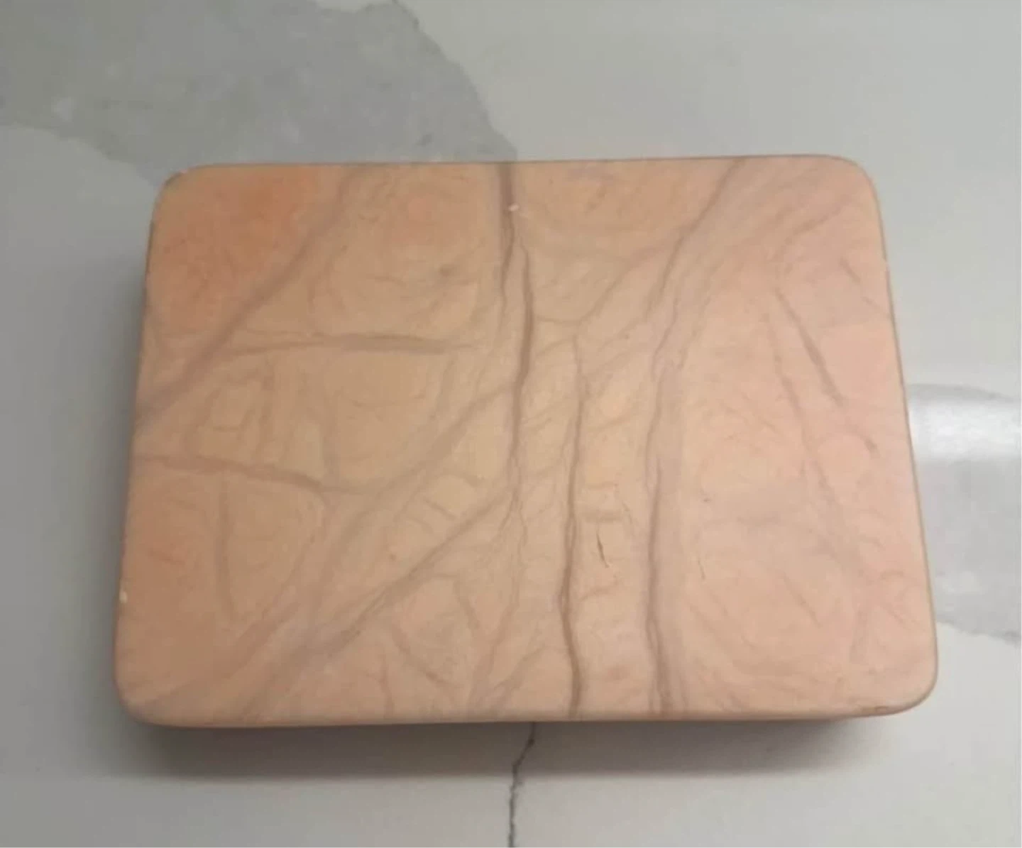 Vintage Alabaster Jewelry Box - Genuine Marble Trinket Box - photo 4