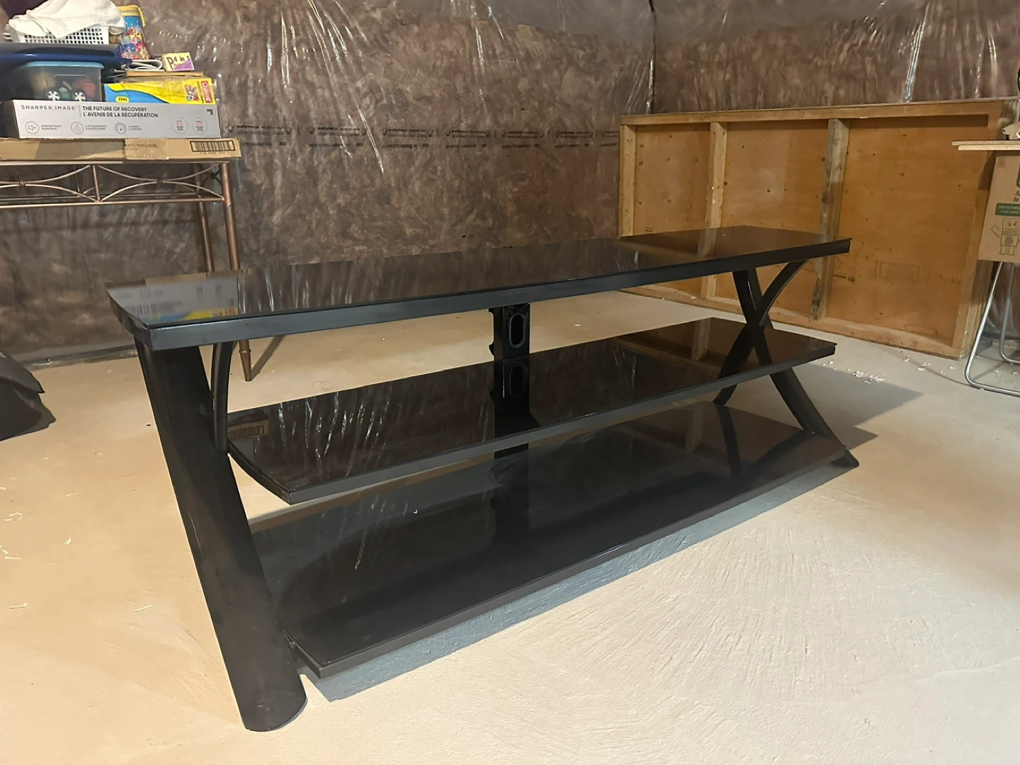 Black 3-Shelf Entertainment Unit - photo 2