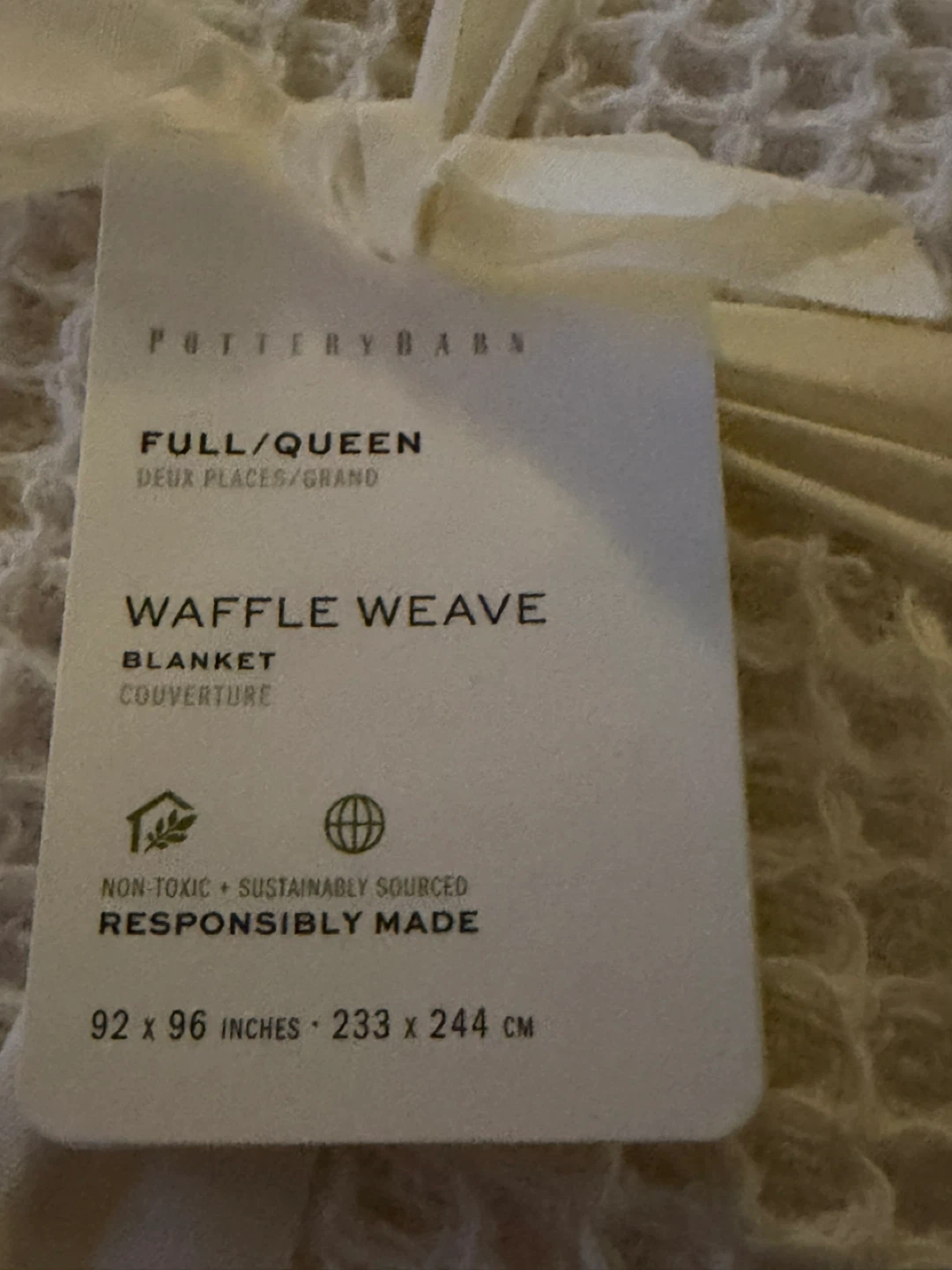 Pottery Barn Waffle Weave Blanket - photo 3