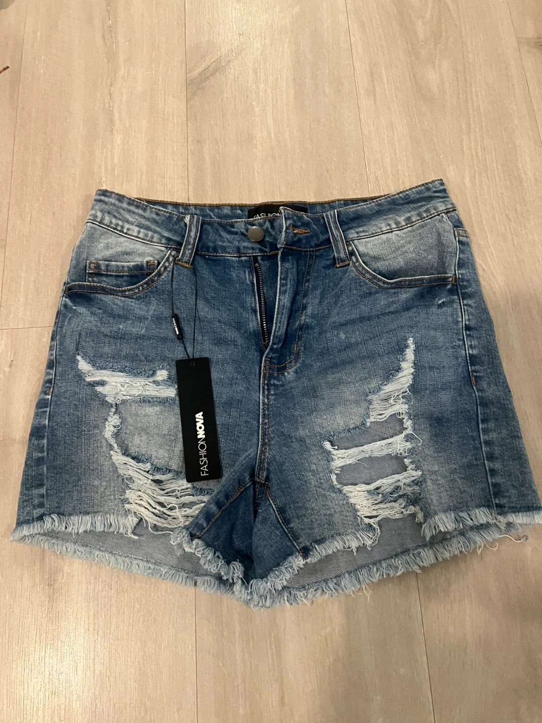 Fashion Nova 21st Century Girl Distressed Denim Shorts - Size M